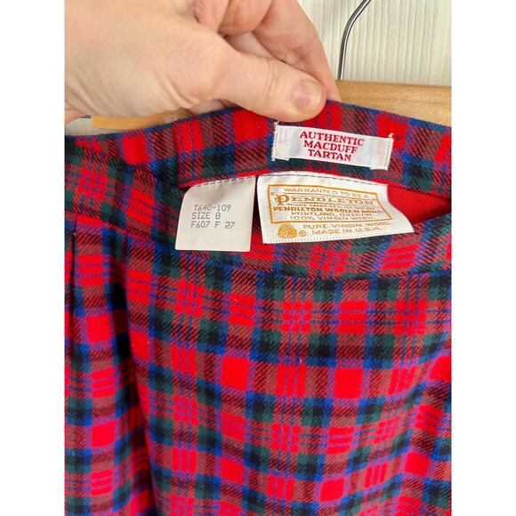 Vintage Pendleton Red and Blue Authentic Macduff Tartan Pencil Skirt Size Small - Picture 5 of 6